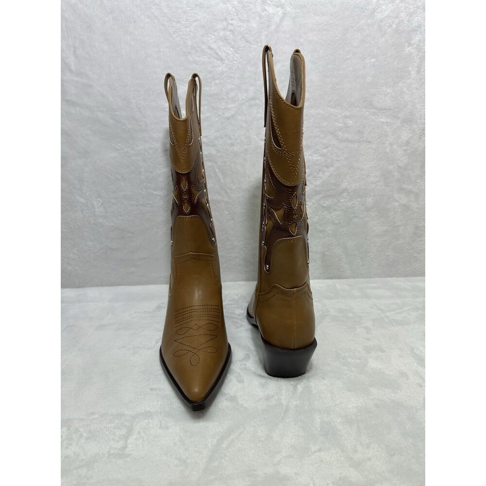 Madden Girl Western Cowboy Boots Women 8M Brown Pointed Toe - Picture 8 of 13